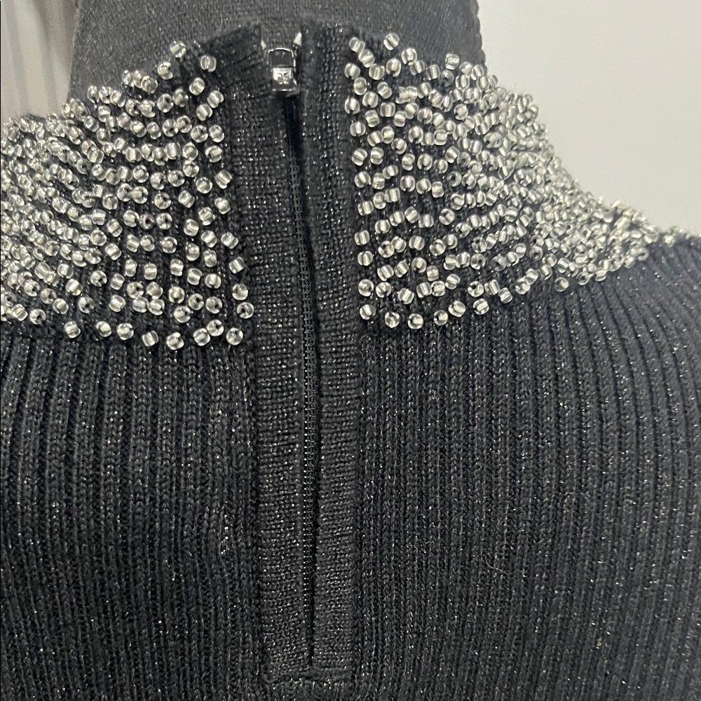 Black Sleeveless Top with Silver Embellishments vintage made by sideffects